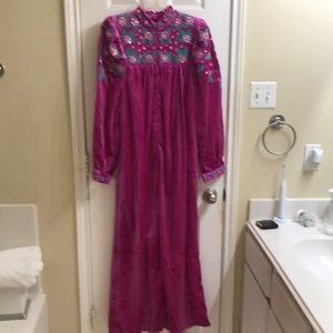 Royal velvet embroidered gown with embellishments and crystals. EUC